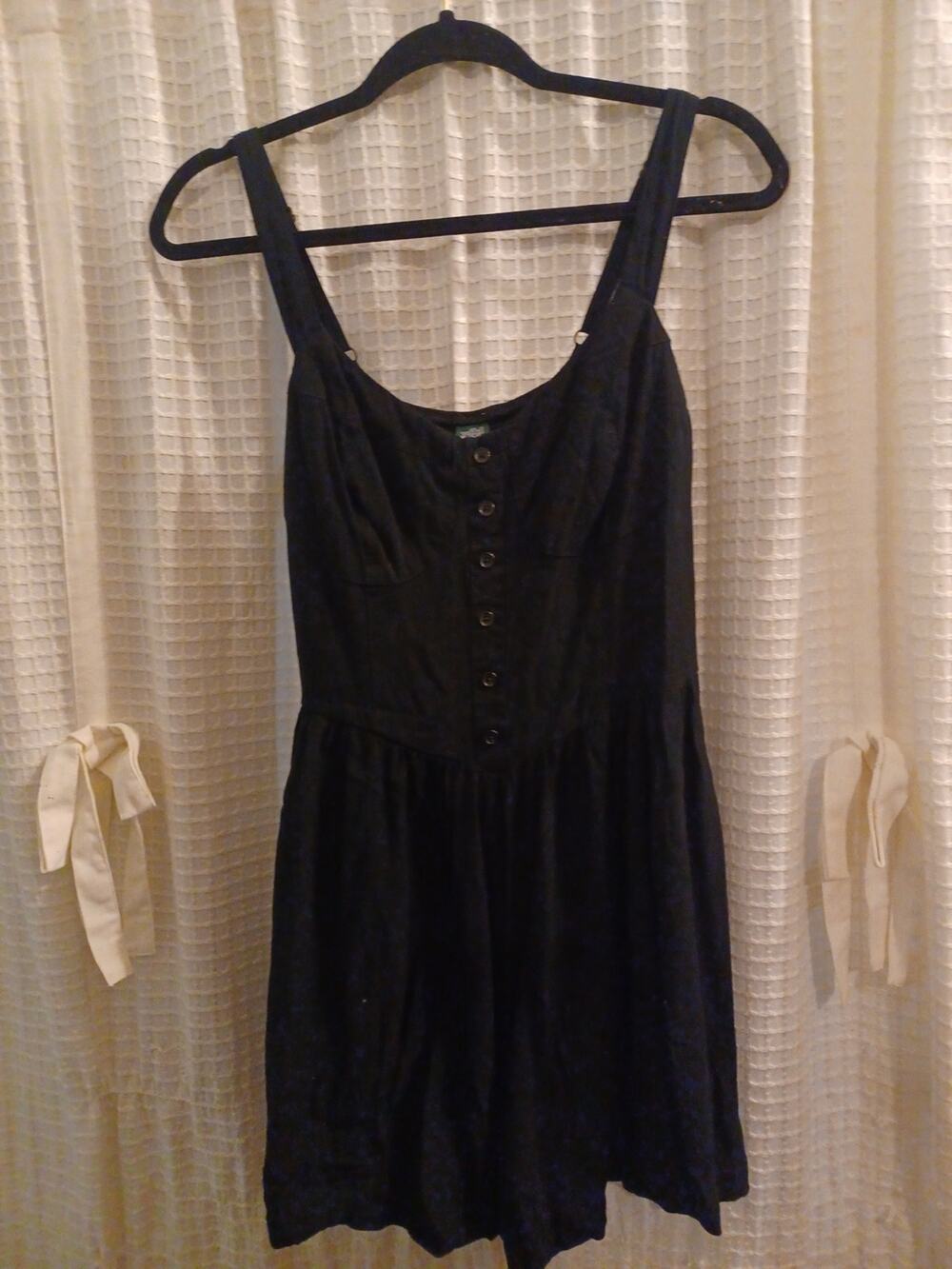 wild fable Black Button-Front Romper
